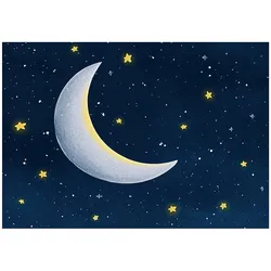 FOTOTAPETE Himmel Mond Blau 150x105 cm
