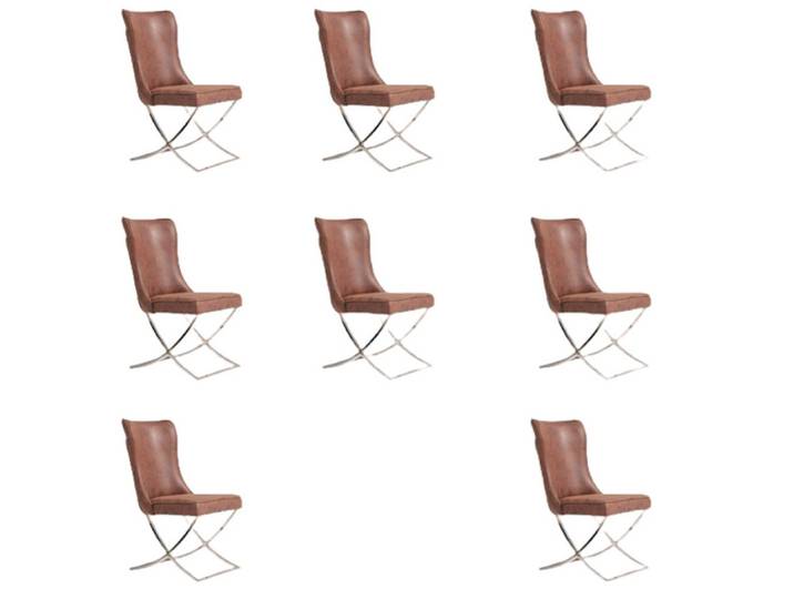 Xlmoebel Sitzgruppe Moderne Lounge-Stühle aus strapazierfähigem Material, (8-tlg., 8x Stühle), Hergestellt in Europa