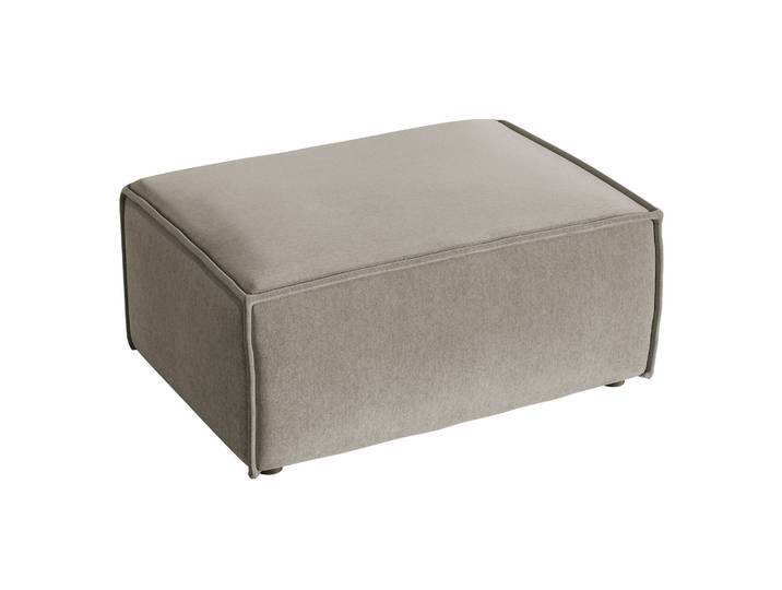 Ottomane Copertino 65x90 cm, grau-beige, wasserabweisender Samt