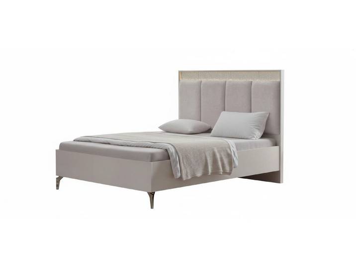 Xlmoebel Polsterbett Modernes Polsterbett in Beige für optimalen Schlafkomfort, Made in Europa