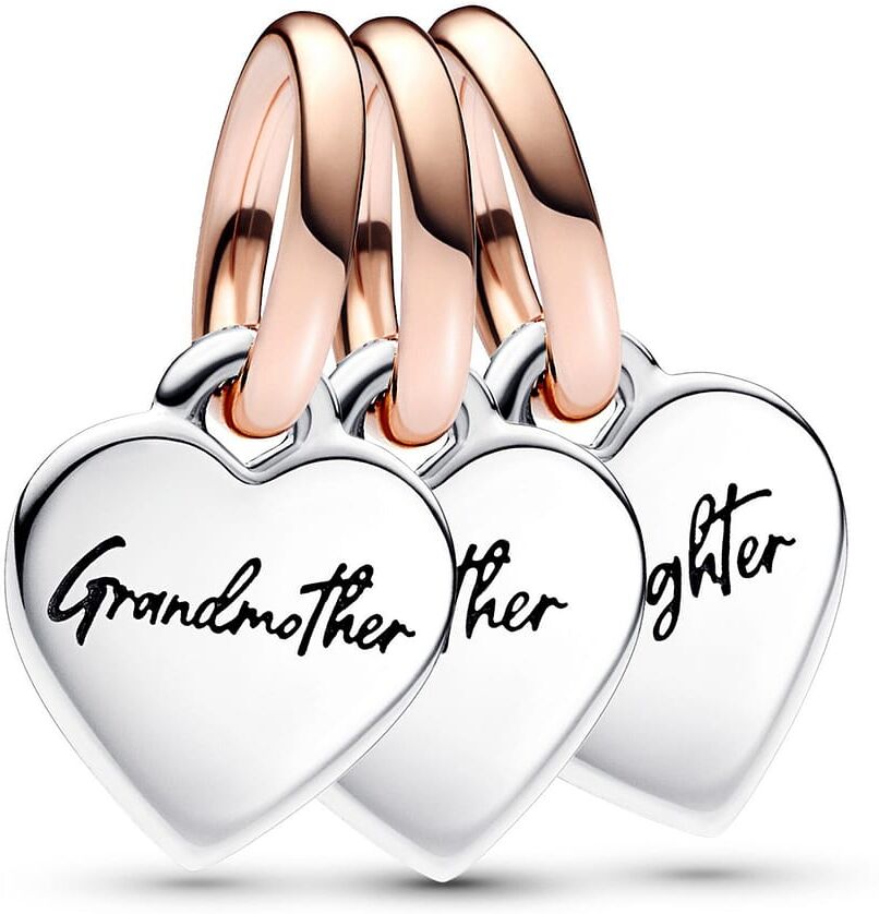 Charm Pandora Pendant Triple Famille Génération De Cœurs Séparable Bicolore Femme