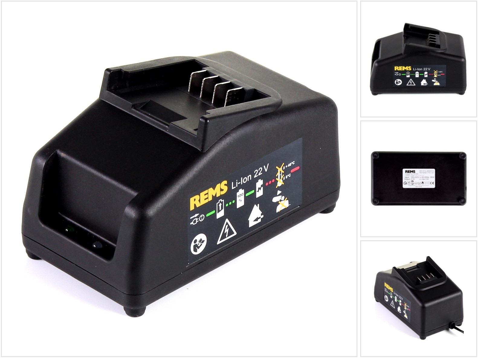 REMS R220 snellader voor lithium-ion batterijen, 90W, 230V