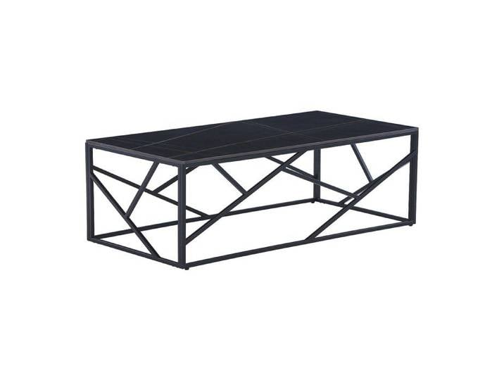 Table basse en céramique et métal - Effet marbre noir - MELRONE