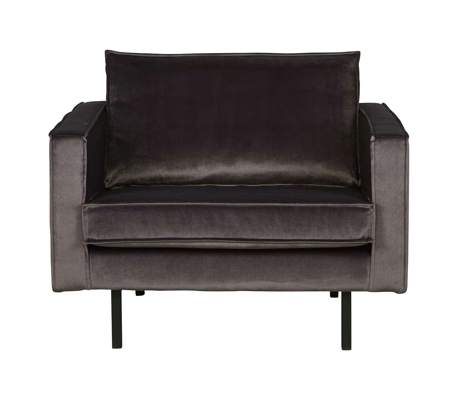WOOOD Fauteuil Rodeo Velvet Antraciet BePureHome