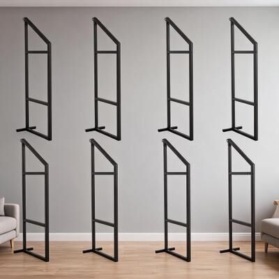 Garvee 8 Pack 52 Inch Steel Wall Mount Shelf Brackets with Hooks - 8 pcs