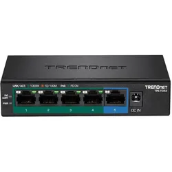 Trendnet 5-Port Gigabit PoE+ Switch (5 Ports), Netzwerk Switch, Schwarz