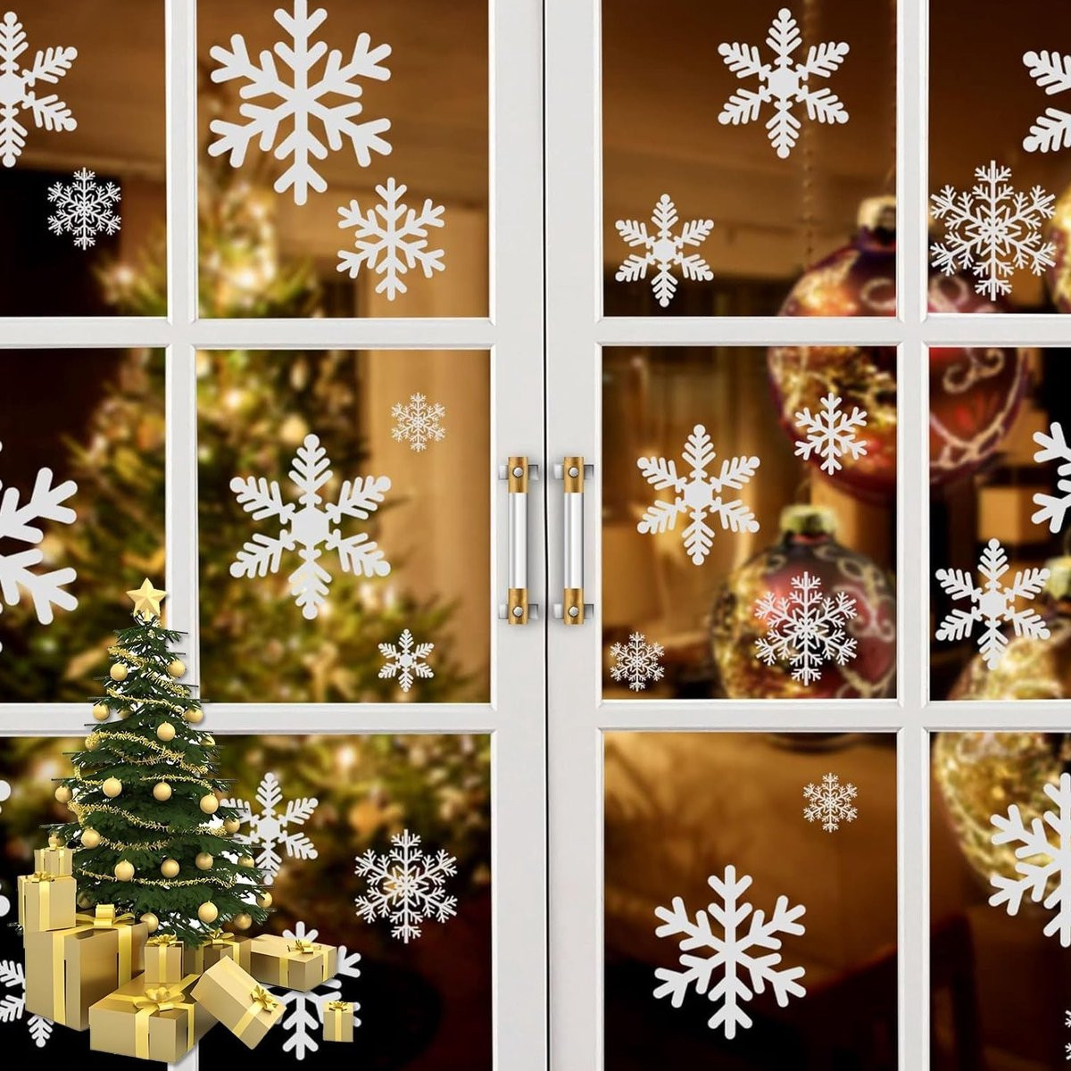 Kerstvensterdecoraties met feestelijke afbeeldingen voor volwassenen