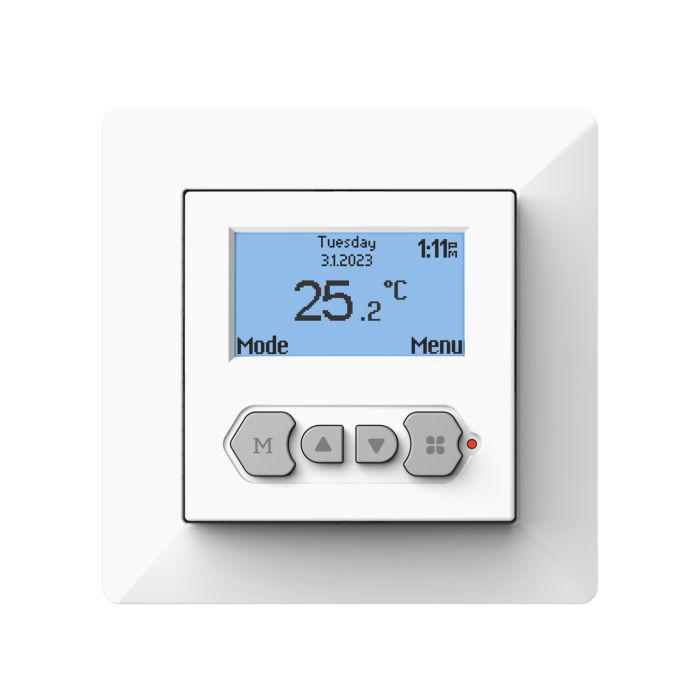 Riberger Digitales Raumthermostat ohne WLAN, Programmierbarer Raumregler 230V, inkl. Sensor für elektrische Fußbodenheizungen, Weiß