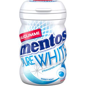 Mentos Kaugummis Pure Fresh, White Sweet Mint, zuckerfrei, Dose mit 35 Dragees