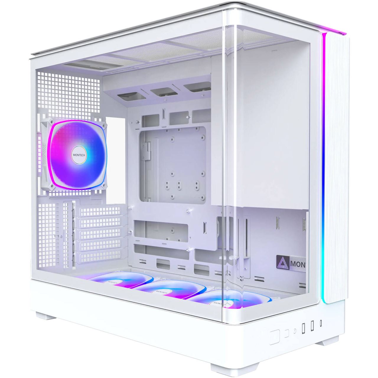 Montech KING 15 PRO PC-Gehäuse, Mini-Gehäuse, mATX, Tempered Glass, RGB - weiß