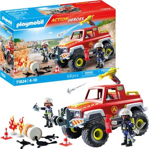 playmobil Spielset ACTION HEROES 71824, ab 4 Jahre, Feuerwehrtruck, 68 Teile