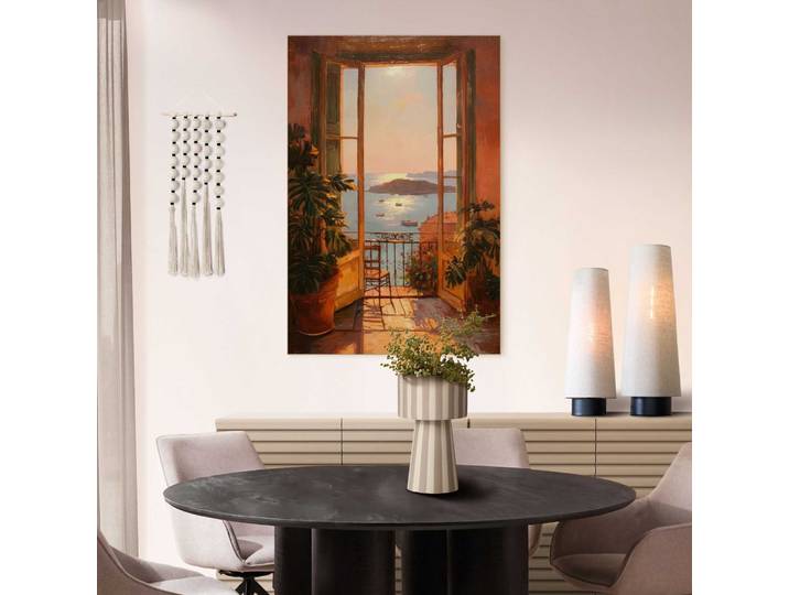 Wandbild REINDERS Meerblick , farbe bild(er): braun, Bilder, B/H/T: 90cm x 60cm x 3cm, Städte, 1 Stk., MDF, Wandbild, Wohnzimmer - Braun - MDF - Städte und Länder - 90x60 cm, B:90cm H:60cm T:3cm