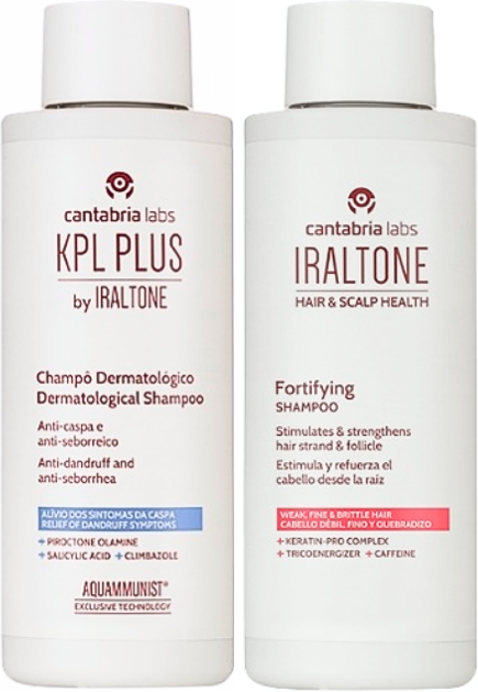 KPL Plus Champô Dermatológico Anticaspa 200ml + Iraltone Champô Fortificante 200ml