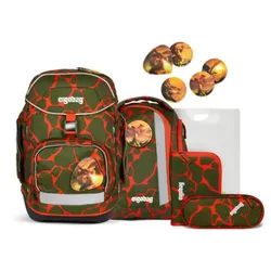 ergobag PACK Schulrucksack-Set FeuerspeiBär LUMI Edition, 6-teilig