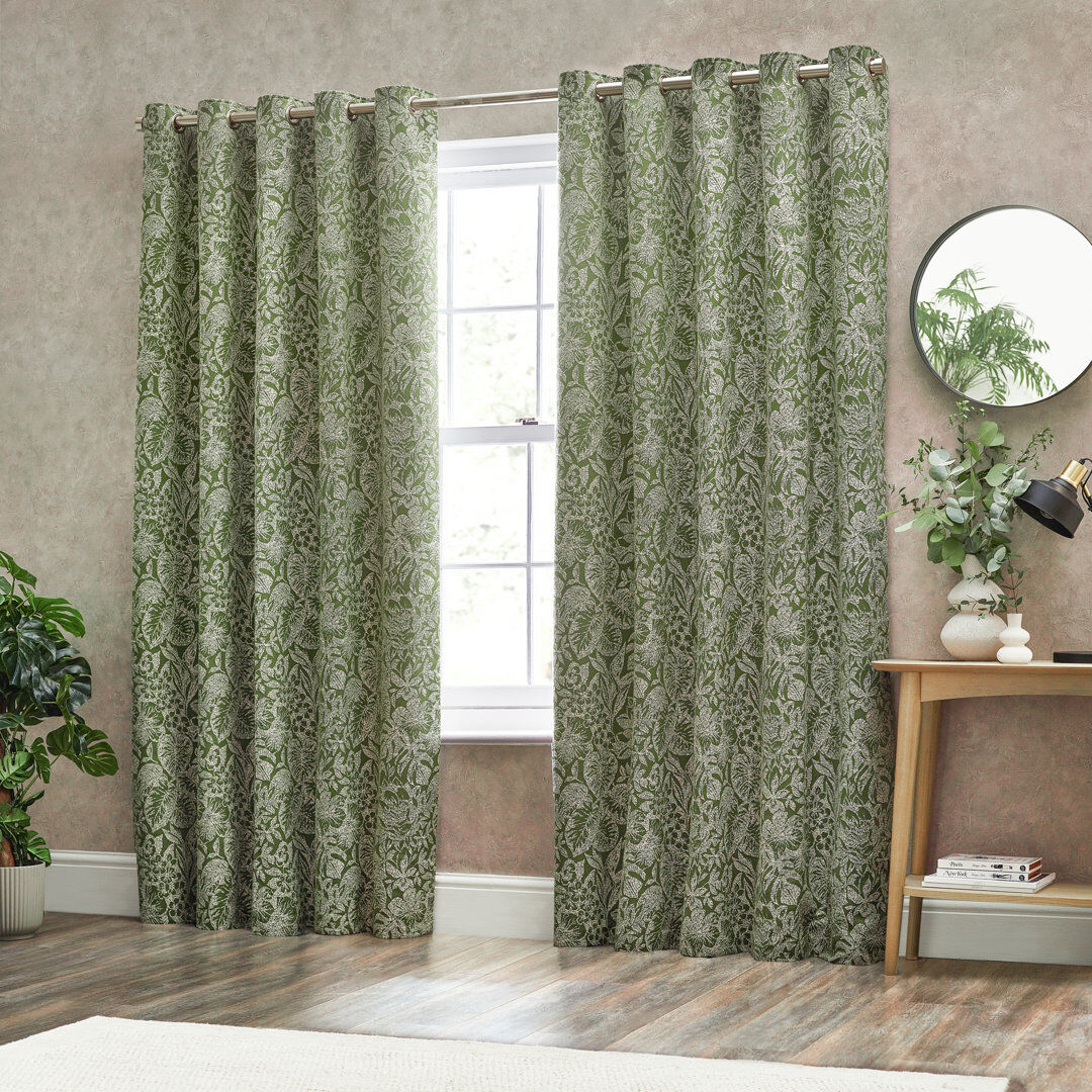 Wylder Bali Room Darkening Curtain Green 168 W x 137 D cm