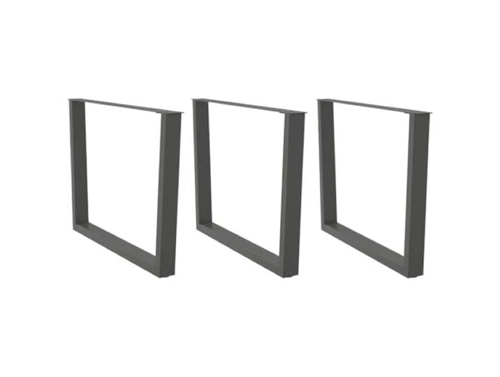 hliofuir 3er Set Esstischbeine V-Form Anthrazit 100x73cm Tischbeine Stahl Stabiles 3er Pack Tischbeine aus pulverbeschichtetem Metall für Esszimmer und Arbeitszimmer mit Ausgleichsfüßen.
