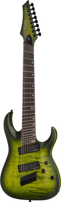 Harley Benton MultiScale-8 QEB Quilted Emerald Burst