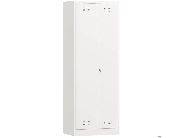 Armoire métallique vestiaire blanc 2 portes avec serrure étagères réglables et penderie 165 x 60 x 40 cm FOLYNA