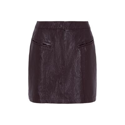 Minirock LEGER "LeGer Sina Skirt", Damen, Gr. 36, braun (fig), 100% Polyurethan, unifarben, normal, Röcke Minirock