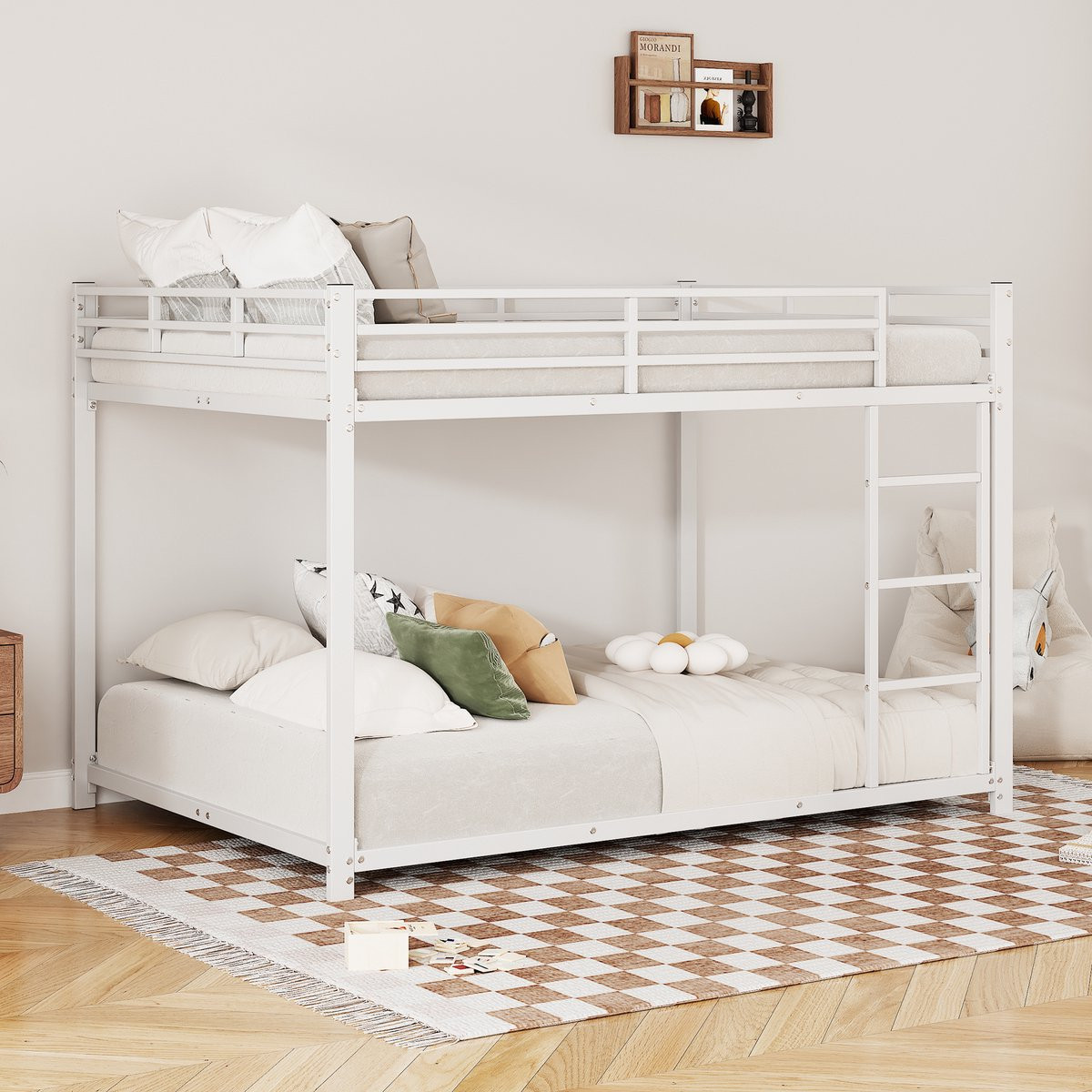 Wishdor Metalen Stapelbed voor Kinderen - Wit - 140 x 200 cm