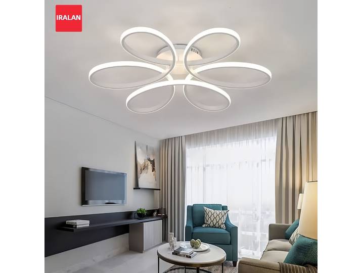 Plafond moderne lustre Dimmable télécommande chambre Restaurant salon plafonnier minimaliste géométrique Led lumières