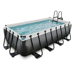 EXIT Black Leather Pool 400x200x100cm mit Filterpumpe - schwarz