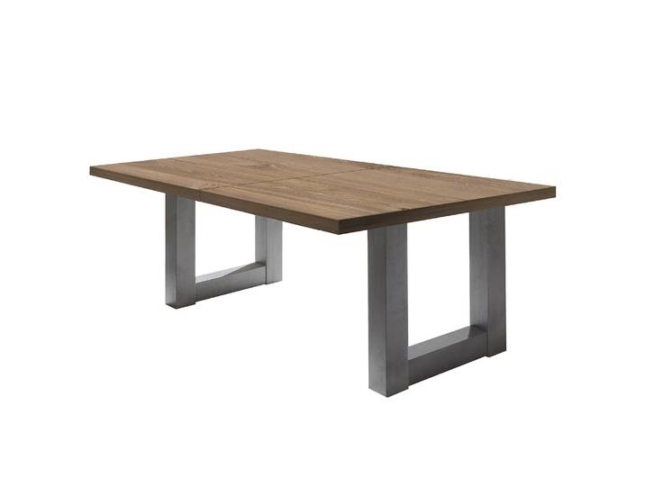 Table extensible Leeton II 160 x 77 x 90cm Marron/Gris/Imitation chêne de Stirling
