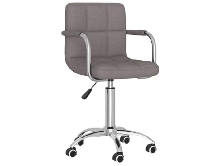 Drehbarer Esszimmerstuhl Stoff Taupe mit Gasdruckfeder Stahlrahmen 360 Grad Verstellbare Sitzhöhe, 360 Grad Rotation, stabiler Stahlrahmen, dicke Polsterung, modernes Design