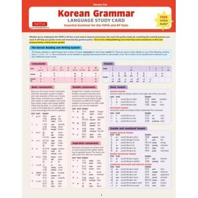 Korean Grammar Language Study Card, Sonstige von Woojoo Kim, Pan macmillan Ltd., 978-0-8048-5326-2