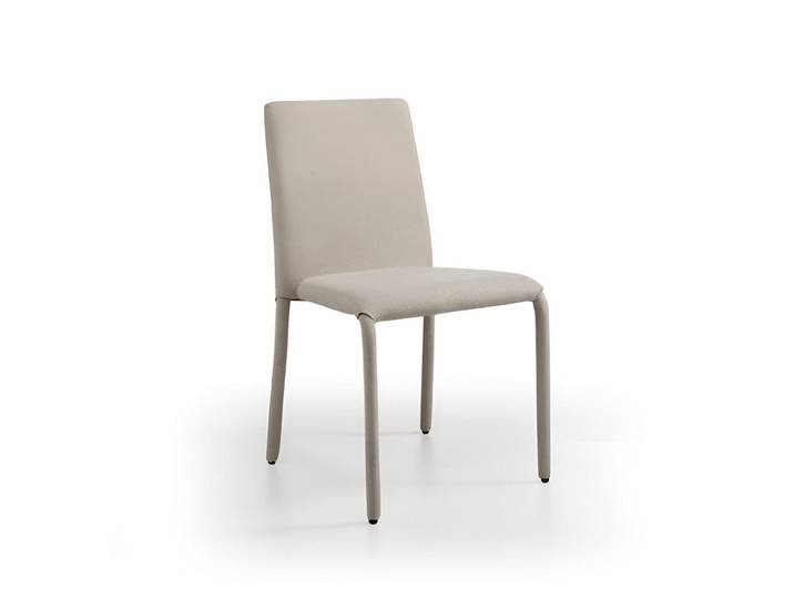 JVmoebel Esszimmerstuhl Beiger Esszimmerstuhl mit Designer-Stoffbezug und Metallgestell