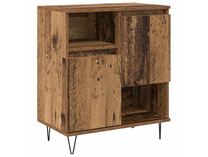 HGFDVCMR Sideboard Altholz 60x35x70 cm Kommode mit 2 Türen Anrichte Kompakter Beistellschrank in Altholz-Optik für Wohnzimmer, Flur und Home-Office. Schafft stilvollen Stauraum hinter 2 Türen.