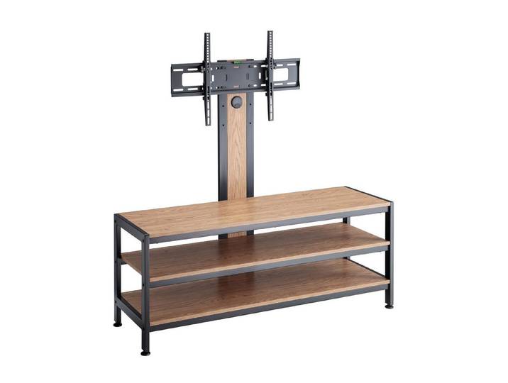pro.tec TV-Ständer, (bis 70 Zoll, »Stockholm« mit Fernsehtisch 120x40x108 cm Schwarz/Eicheoptik)