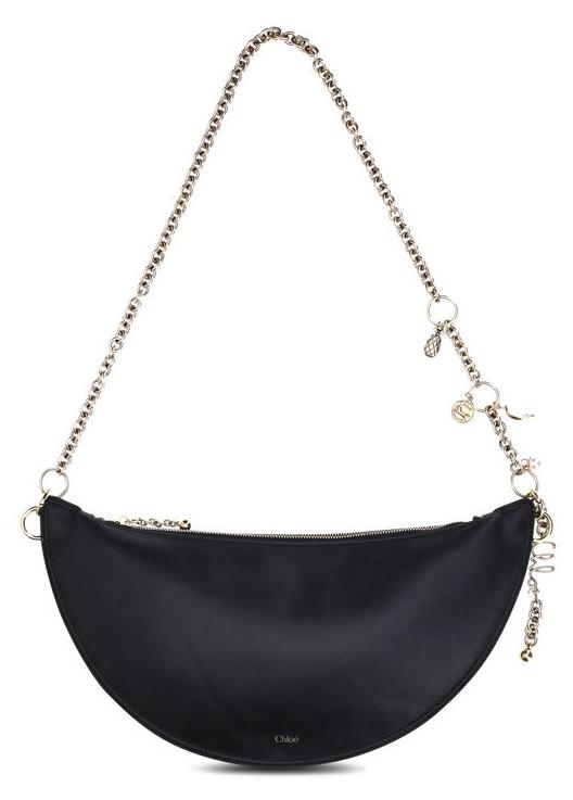 Chloé Icons Schultertasche Kalbsleder schwarz Kette