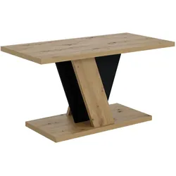 KAFFEETISCH 110x70x60 cm - Artisan Eiche Optik / Schwarz - INEY
