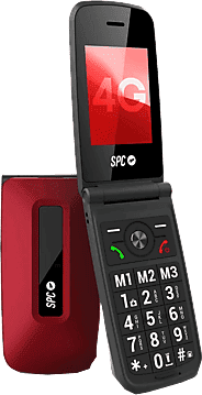 Móvil - SPC Titan 2, Rojo, 48 MB, 1000 mAh, 1 Semana de Batería, Volumen 105dB(A), Pantalla 2.4", IP44, Botón ICE + Smart Help