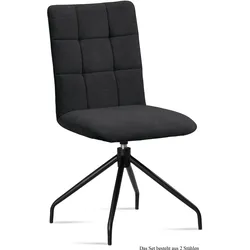 ESSZIMMERSTUHL drehbar (2er-Set) Dolley 47x91x60 Schwarz/Anthrazit