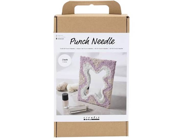 Creativ Punch naald knutselset, pastelkleuren, spiegel, 1 verpakking