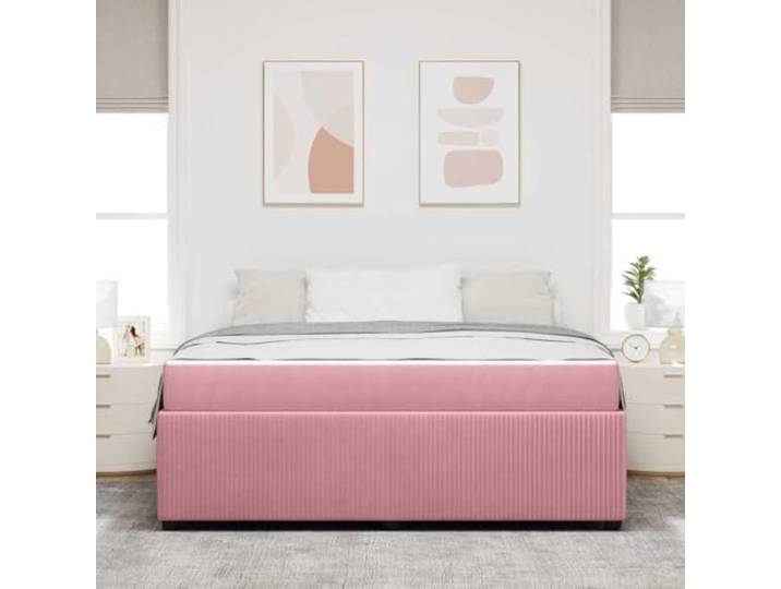 KTHLBRH Bettgestell mit Matratze, Rosa, 180 x 200 cm Konstruktion aus Holz, feste Latten, Taschenfederkernmatratze, langlebige Unterstützung