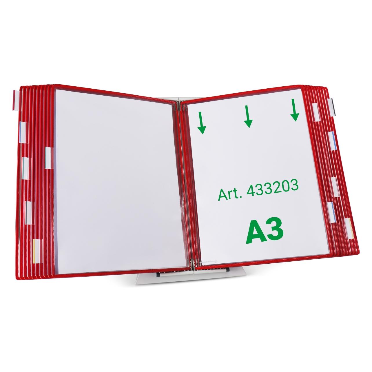 Tarifold Sichttafelsystem 433203 DIN A3 rot mit 20 St. Sichttafeln (433203)