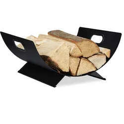 Relaxdays, Zubehör Kerzen + Kamin, Kaminholzkorb