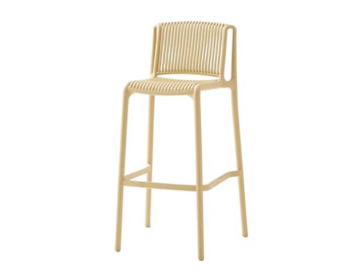 VNCdfhETs Barstuhl Nordische Minimalistische Barhocker, Stapelbare Aus Kunststoff Mit Rückenlehne Barhocker(Yellow)