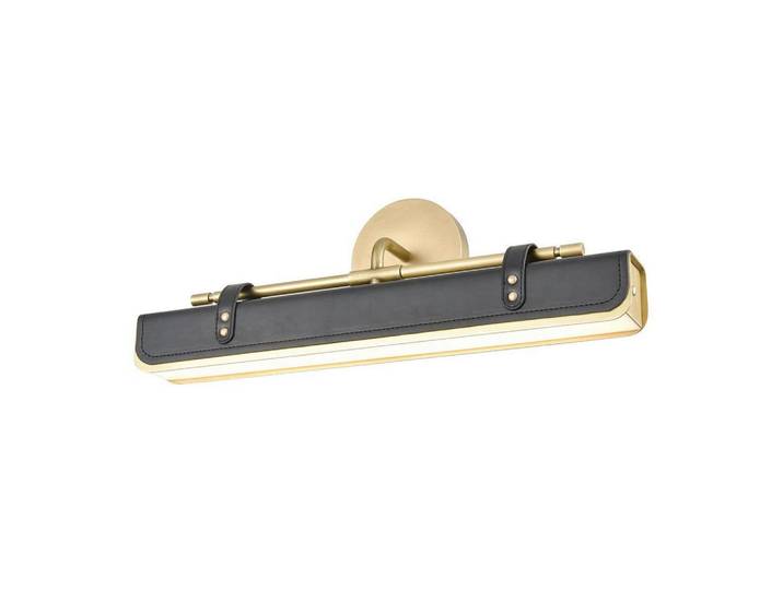 Elstead Lighting Led-Wandleuchte, Messingfarben, Metall, Kunststoff, Leder, Longlife-Leder, G, 50.2x18.2 cm, Lampen & Leuchten, Innenbeleuchtung, Wandlampe, Wandlampen