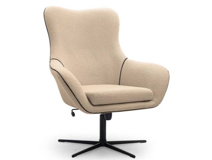 Sepro Meble Sessel Hellbeige Lisa Drehbar Mit Verstellbarer Rückenlehne, Beige, 88x110x106 cm, Wohnzimmer, Sessel, Polstersessel