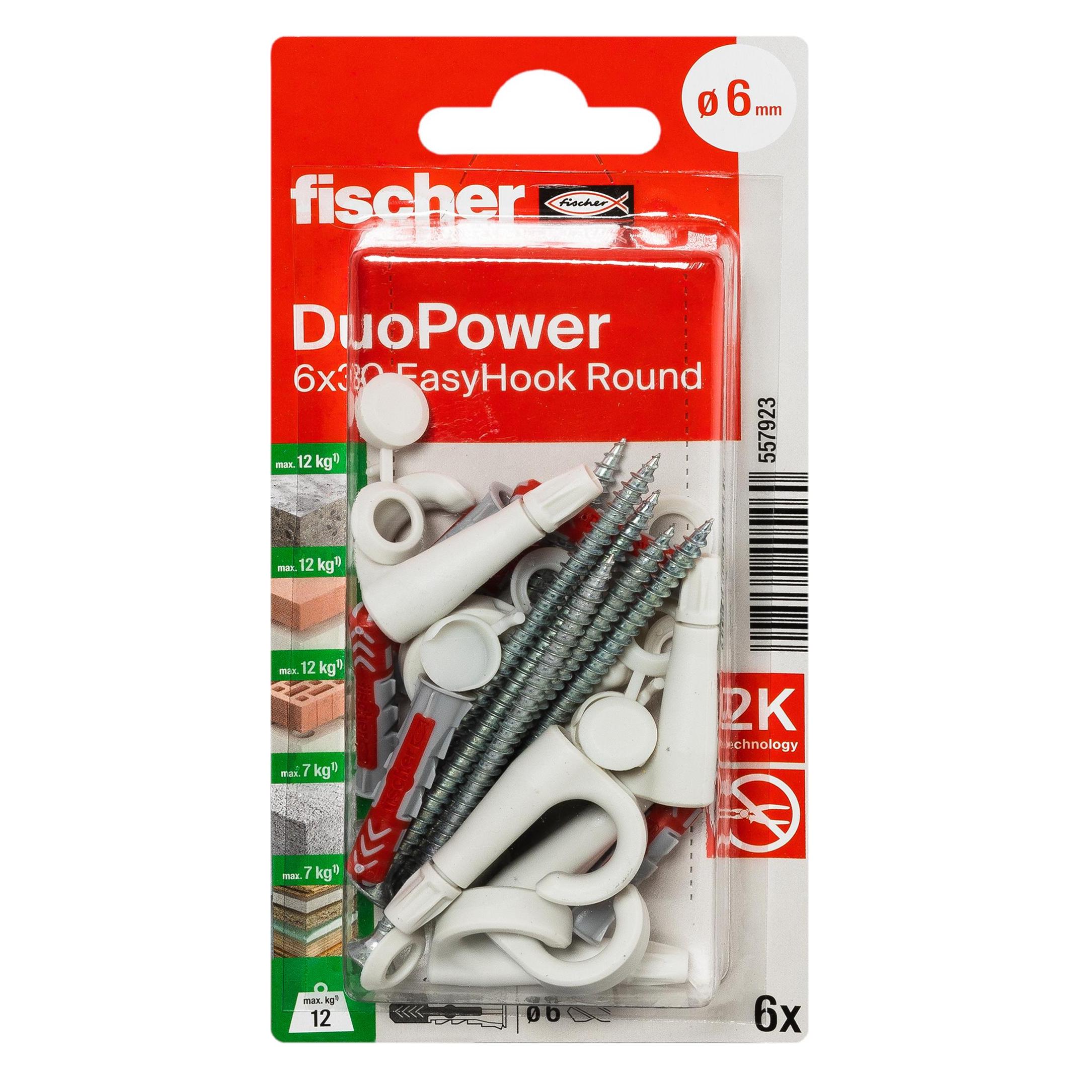 Fischer DuoPower 6x30 EasyHook Round K (6 Stk.) (557923)