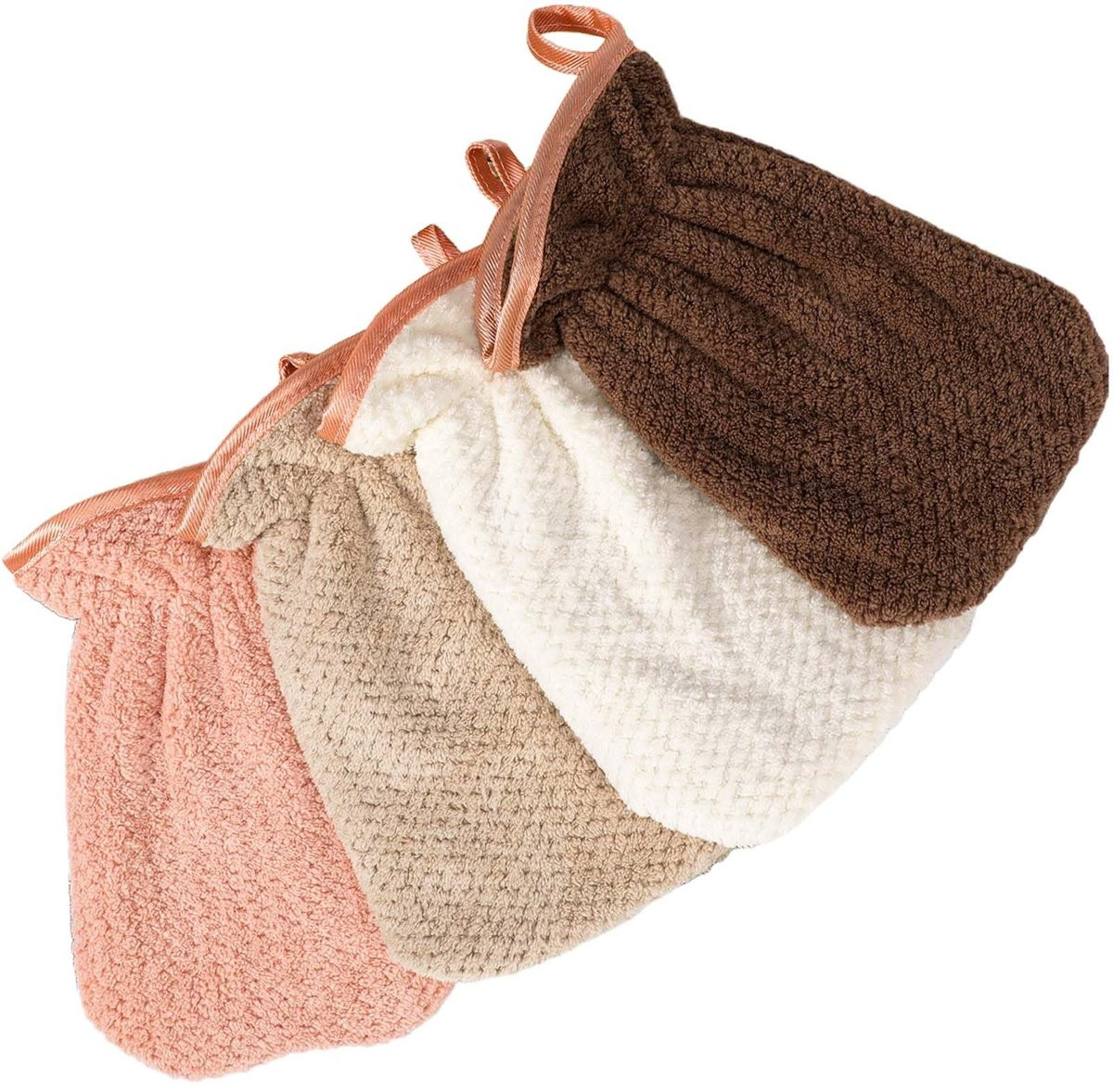Dailygoods Set van 4 Koraalfluweel Microvezel Washandjes
