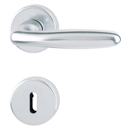 Hoppe Rosettengarnitur Verona 1510 / 42KB/42KBS Aluminium F1 OB DIN links / rechts D/D (Türgriff) (11908464)