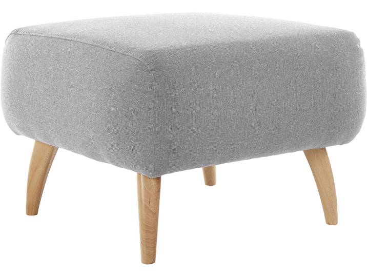 Hocker HOME AFFAIRE Baggio , grau, B:63cm H:45cm T:63cm, Hocker, Hocker, mit Holzfüssen