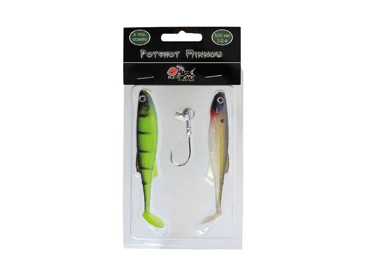 Red Eye Softlure with Jig Head Green Perch 10 cm 7.5 g