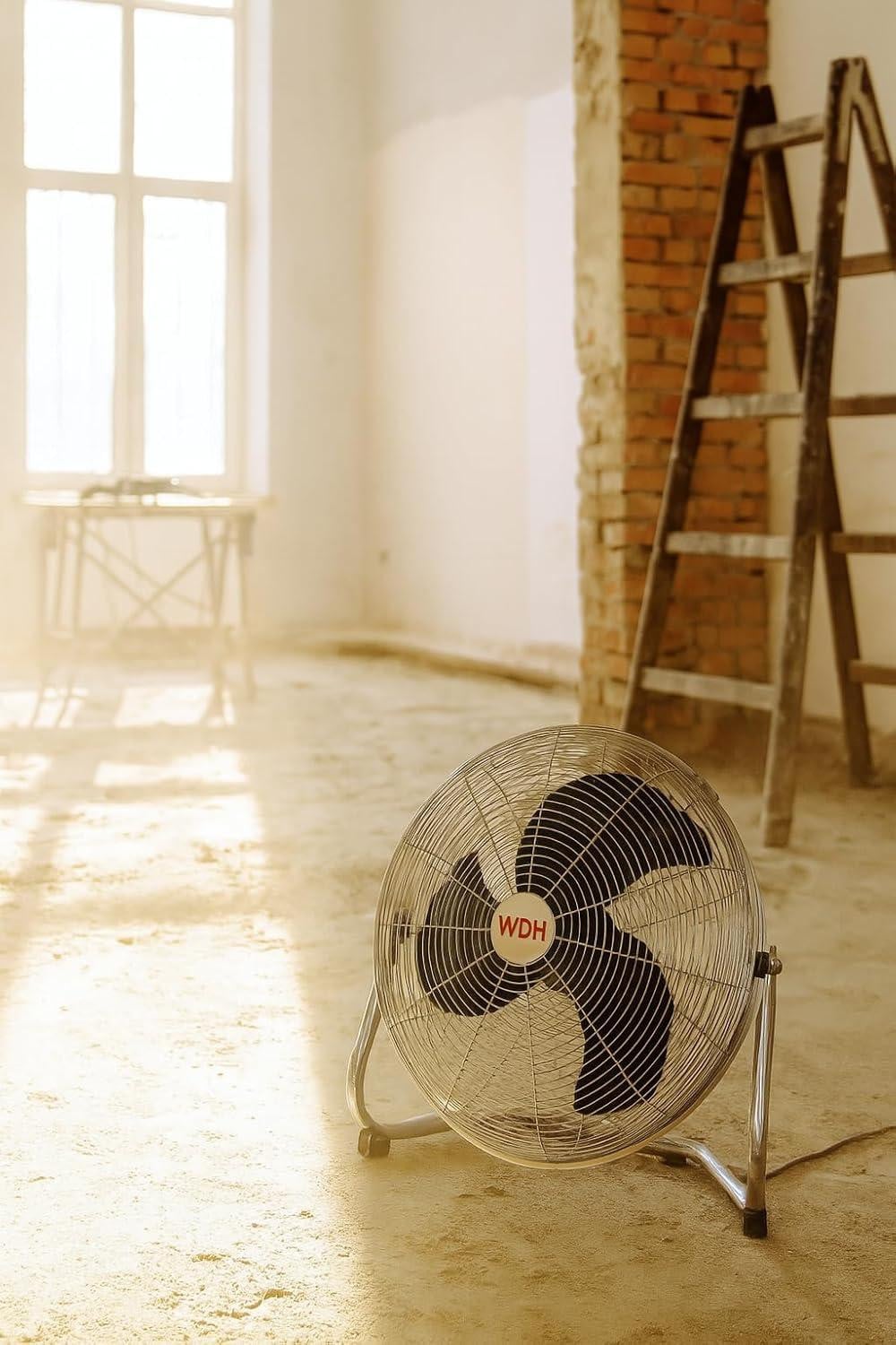 Selius Metalen vloerventilator 50 cm – Industriële staande ventilator voor werkplaatsen