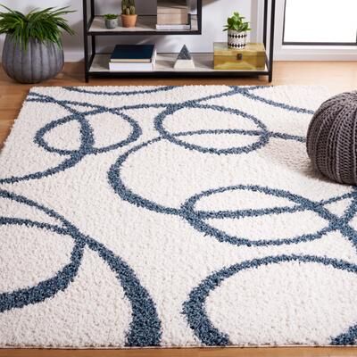 SAFAVIEH Calico Shag Anabel Abstract 1.5-inch Thick Rug